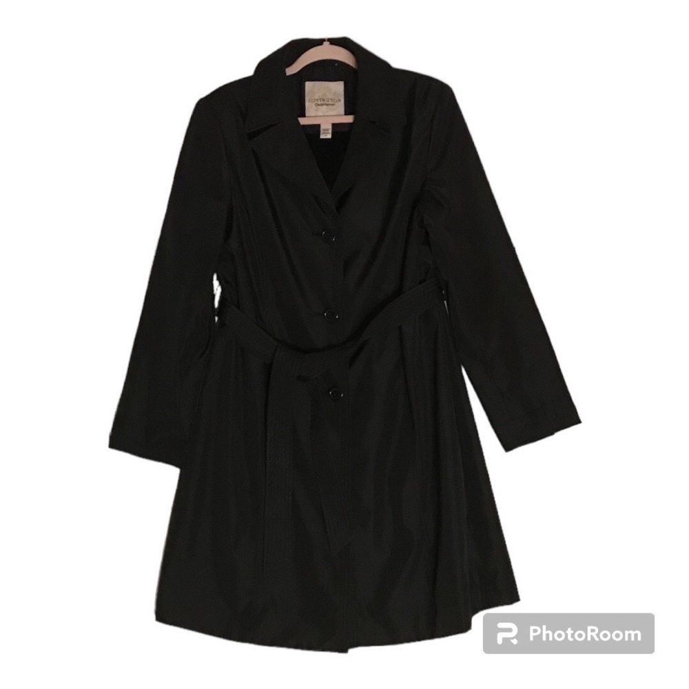 SOLD 🌹 Vintage Black Long Trench Coat Women’s Large